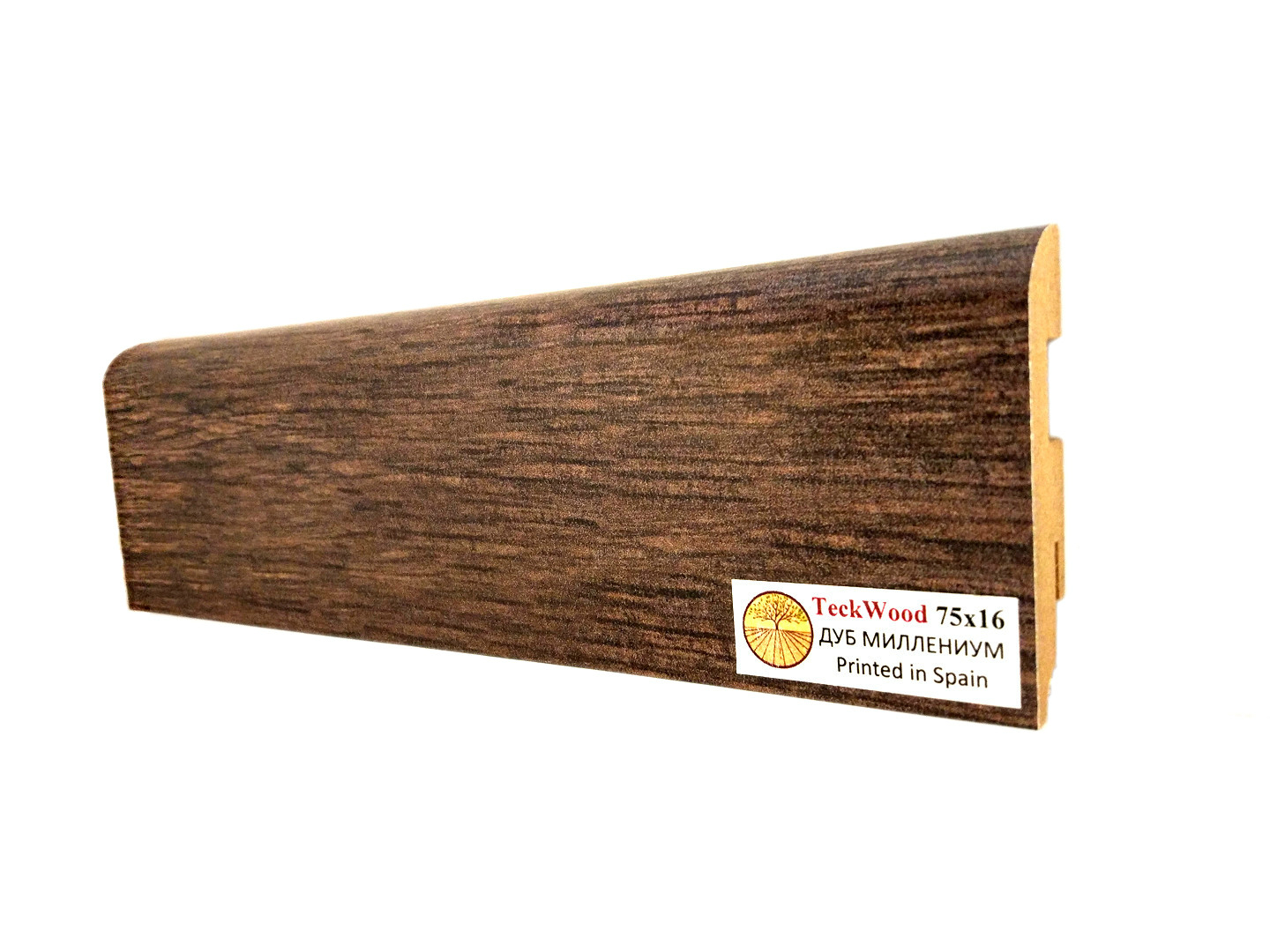 Плинтус МДФ ламинированный TeckWood Дуб Миллениум 2150×75×16